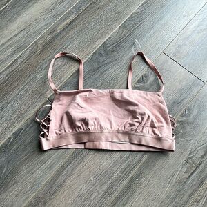 NWOT AERIE Bubblegum Pink Cotton Side Detail Bra